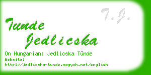 tunde jedlicska business card